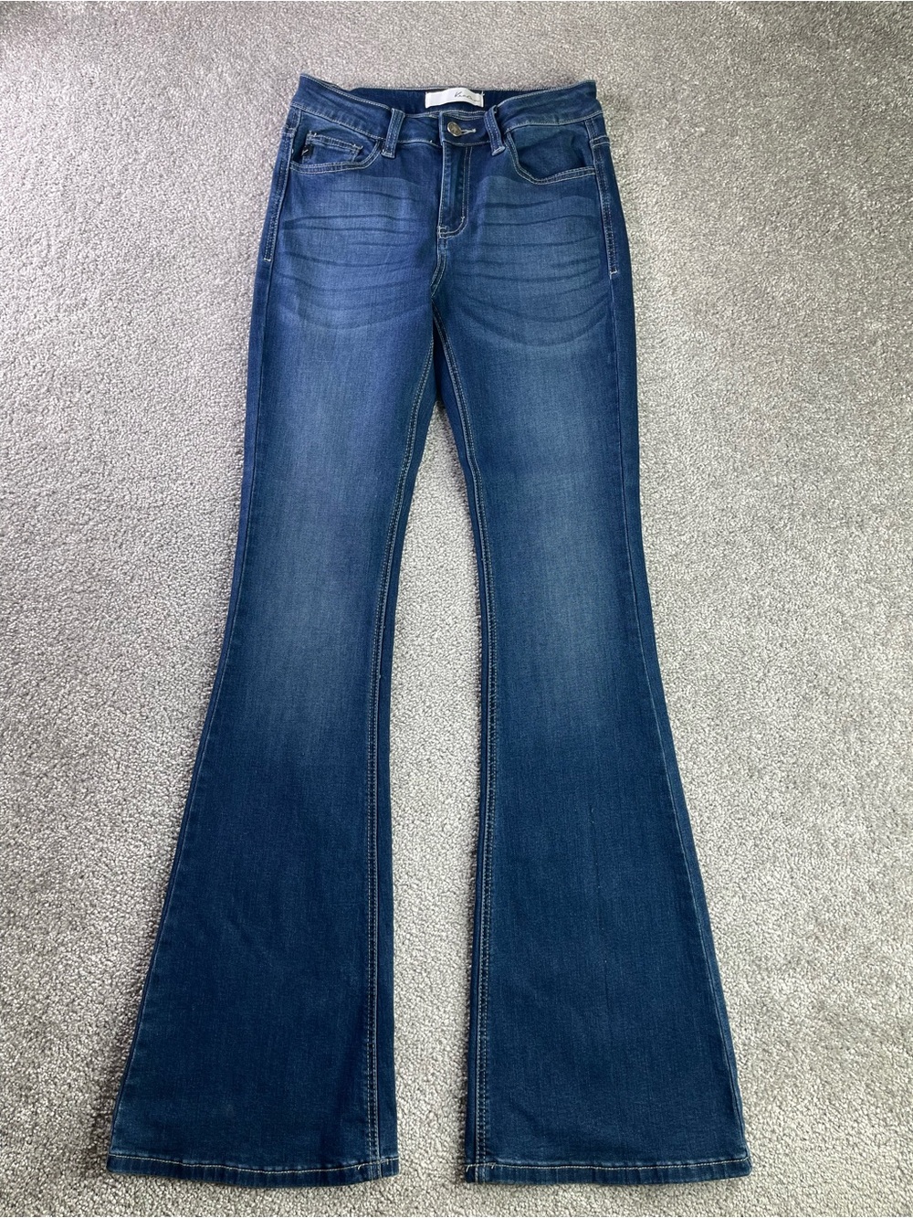 KanCan Celestine Jeans Women’s 5/26 Flare Mid-Rise Stretch Dark Wash KC6102M